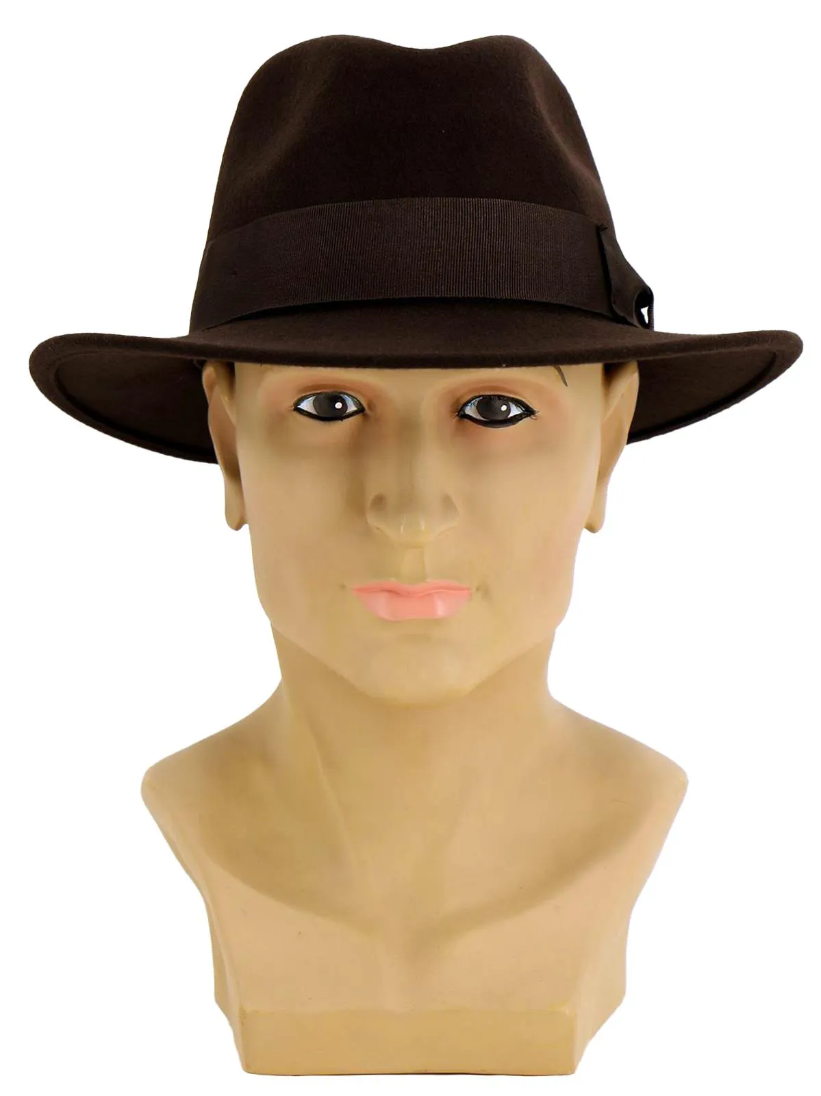 1940s Look Brown Pure Wool Fedora