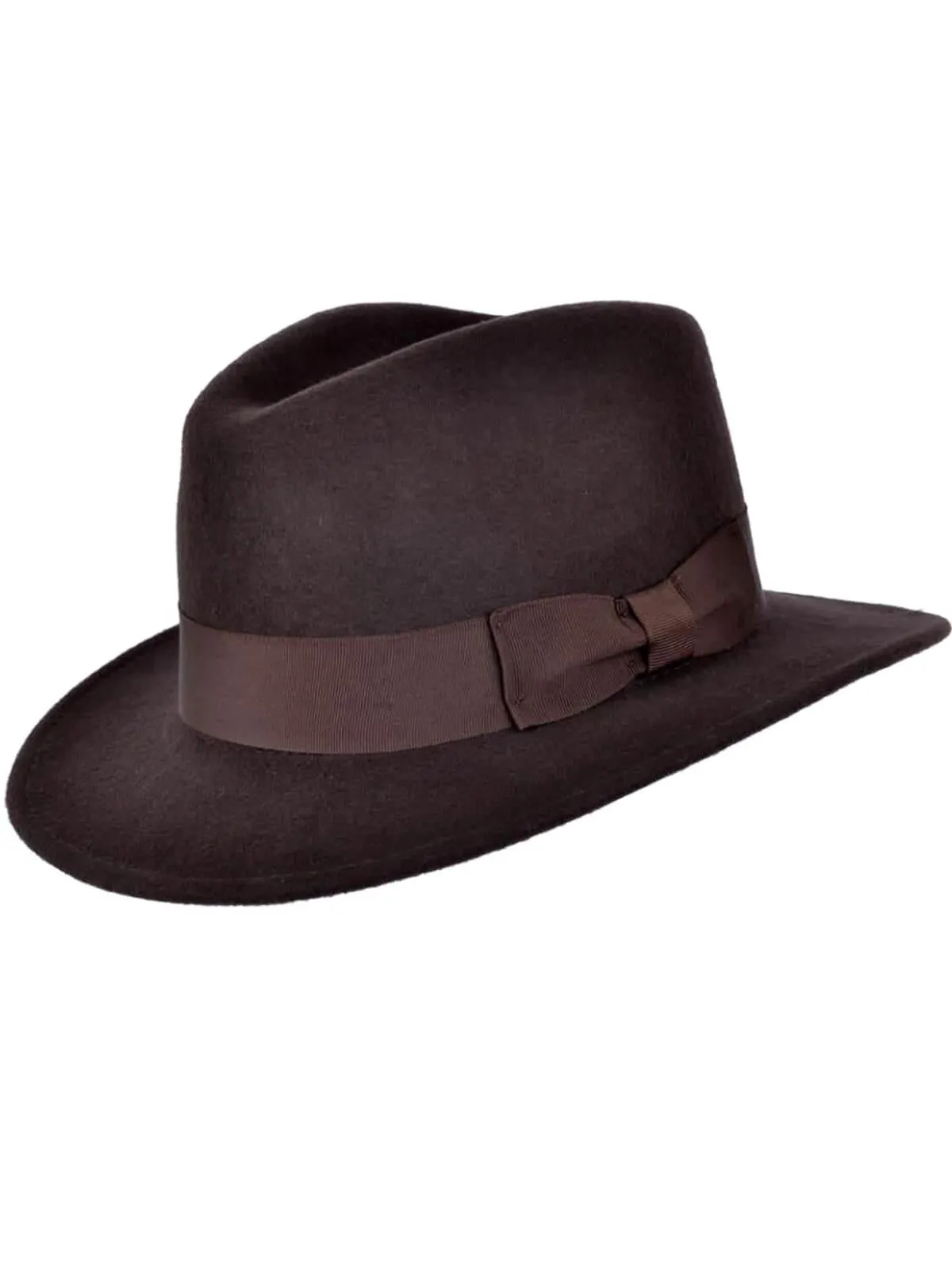 1940s Look Brown Pure Wool Fedora