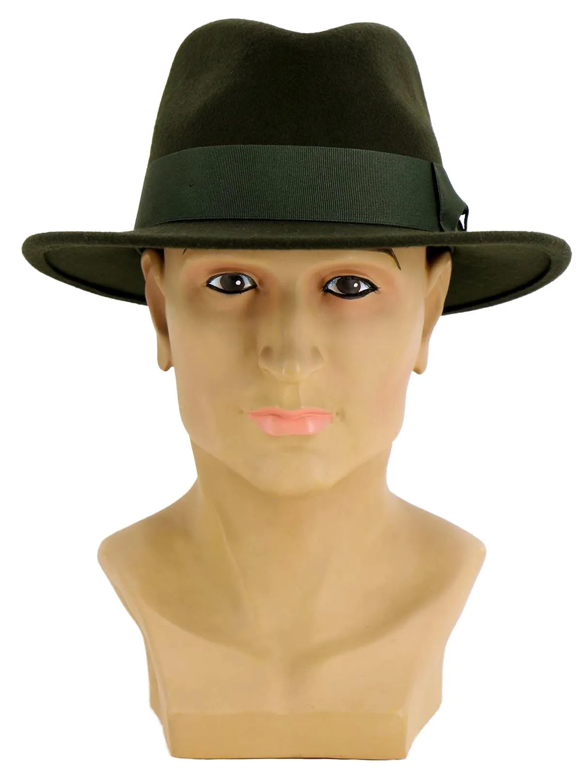 1940s Look Green Pure Wool Fedora