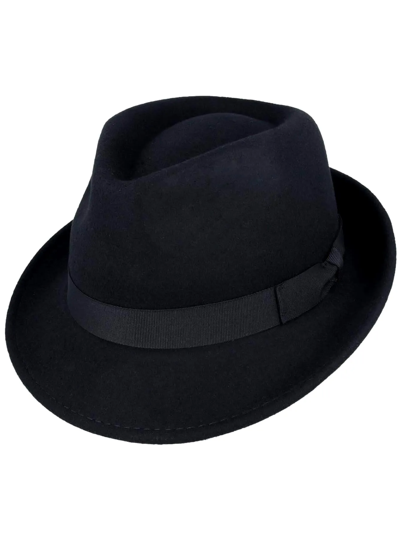 1950s Black Wool Vintage Style Trilby