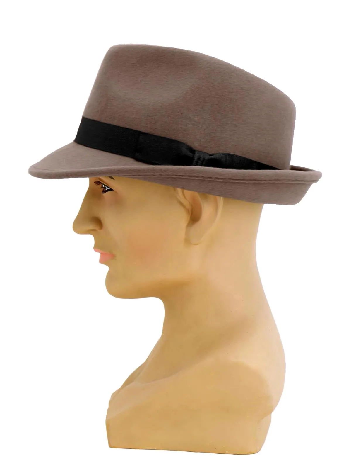 1950s Vintage Style Grey Pure Wool Trilby