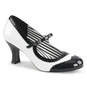 3 Inch Heel JENNA-06 White-Black Pat