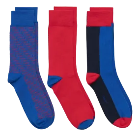 3 Pack Colour Mixed Socks - Nautical Blue (Aqua)| Saxony Blue