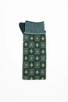 AM-776HS Flower Grid Socks Green