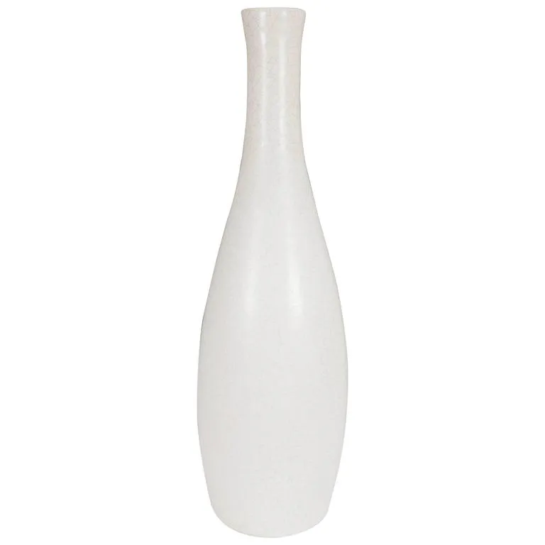 Art Deco Style White Crackle Glaze Vase from France