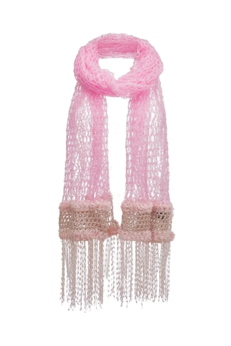 BABY PINK CASHMERE HANDMADE KNITTED SHAWL