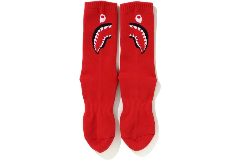 BAPE SHARK SOCKS RED