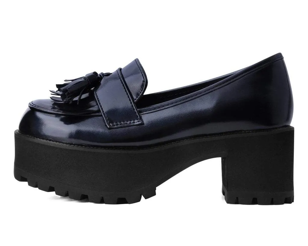 Black Oil Haze Loafer Platform