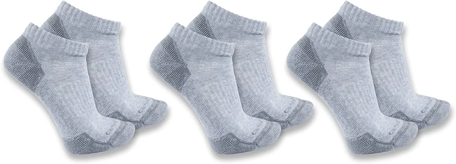 Carhartt Men's  3-Pack Midweight Cotton Blend Low Cut Sock