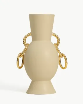 Chain Reaction Ceramic Vase | Ceramic/Beige