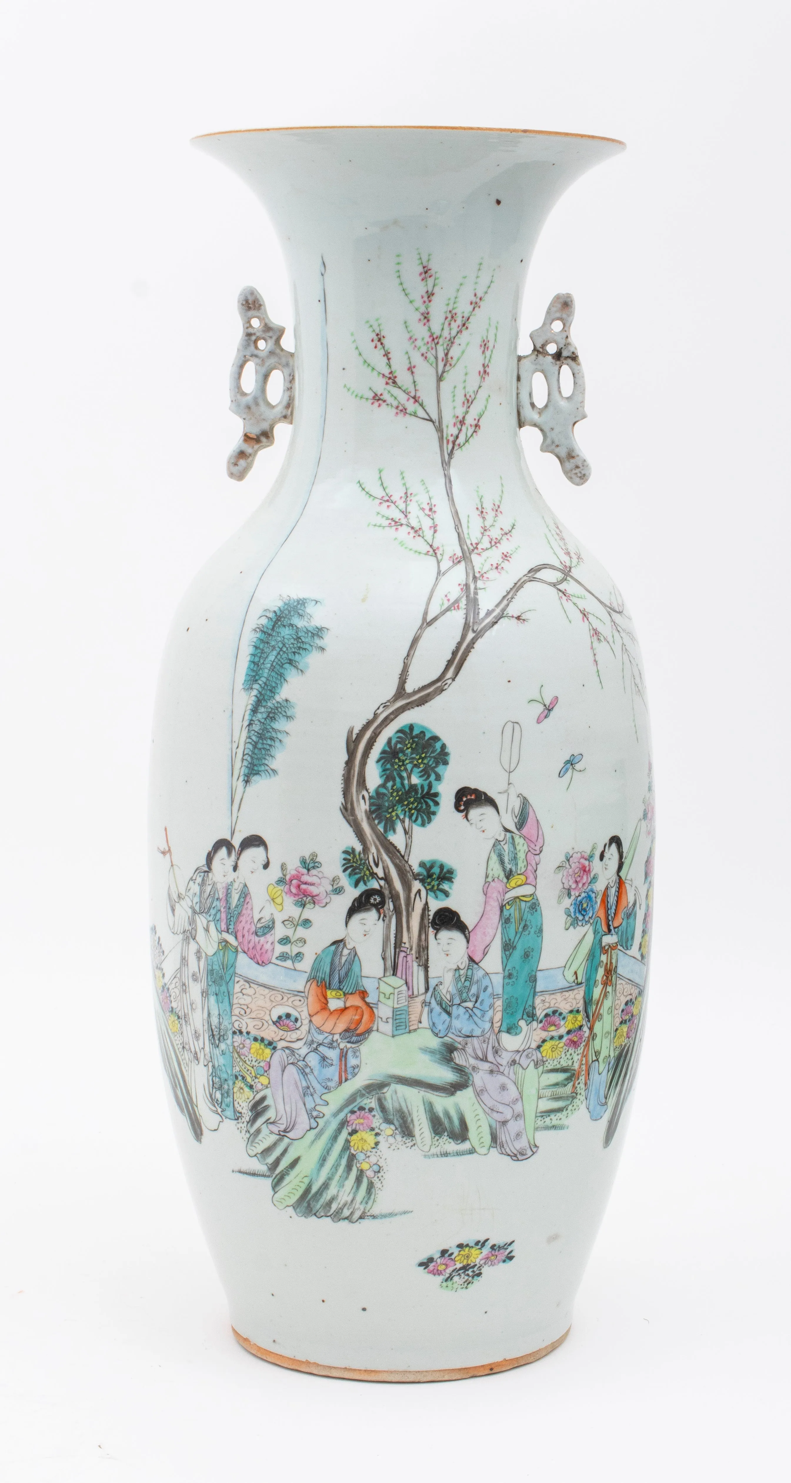 Chinese Famille Rose Porcelain Baluster Vase