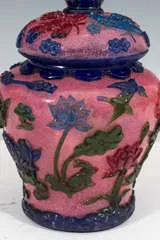 Circa 1890s Late Qing Dynasty Cut-Glass Peking Rose Ginger Jar