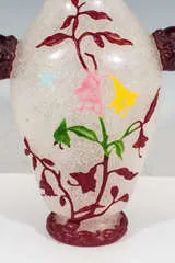 Circa 1890's Late Qing Dynasty Period (1644-1912) Chinese Cut-Glass Peking Vase with Decorative Floral Motif