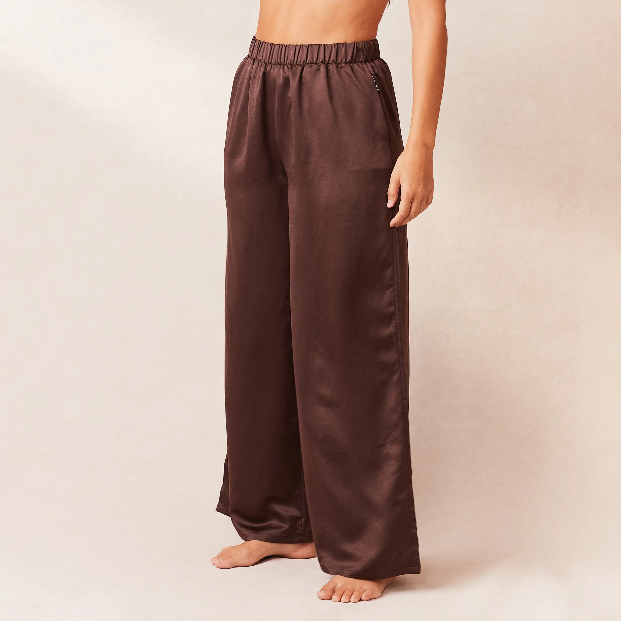 Classic Satin Pyjama Trousers - Chocolate