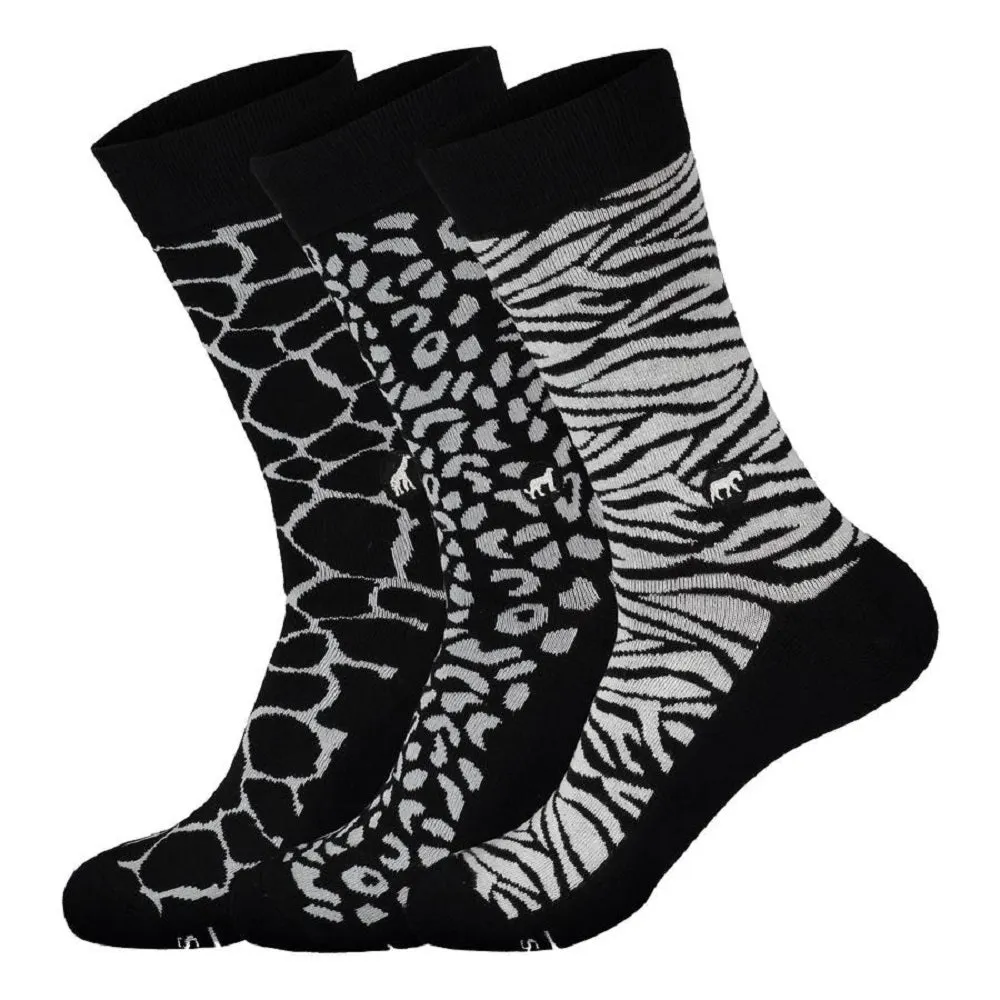 Conscious Step Unisex Protect Wild Animals Socks 3 Pairs, Multi, S