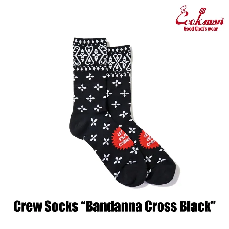 Cookman Crew Socks - Bandanna Cross : Black