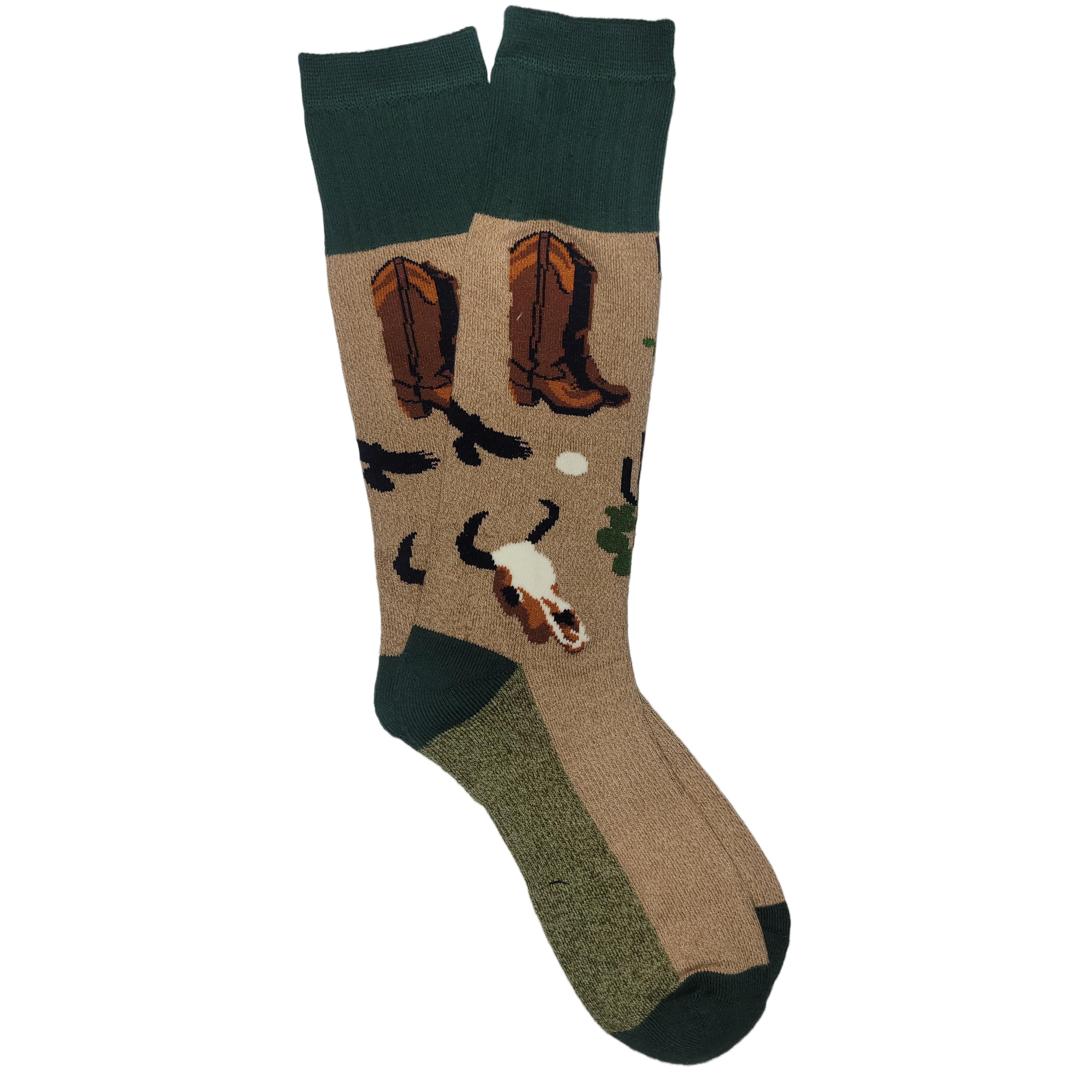 Cowboy Boots Deserted Socks (Adult Large - Men's Shoe Sizes 8-12)