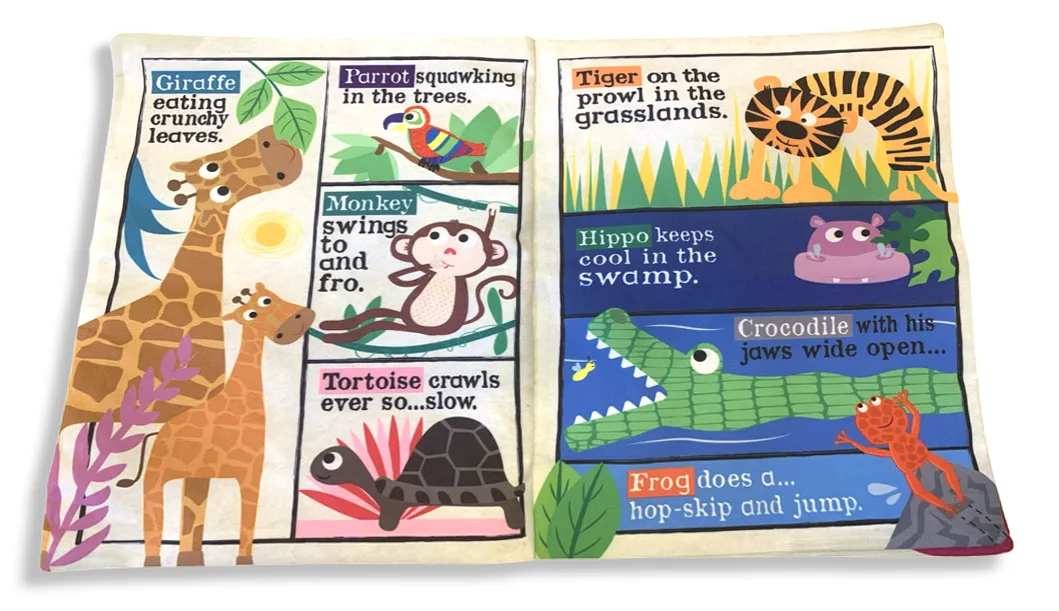 Crinkly Cloth Safari Animals Fabric Newspaper