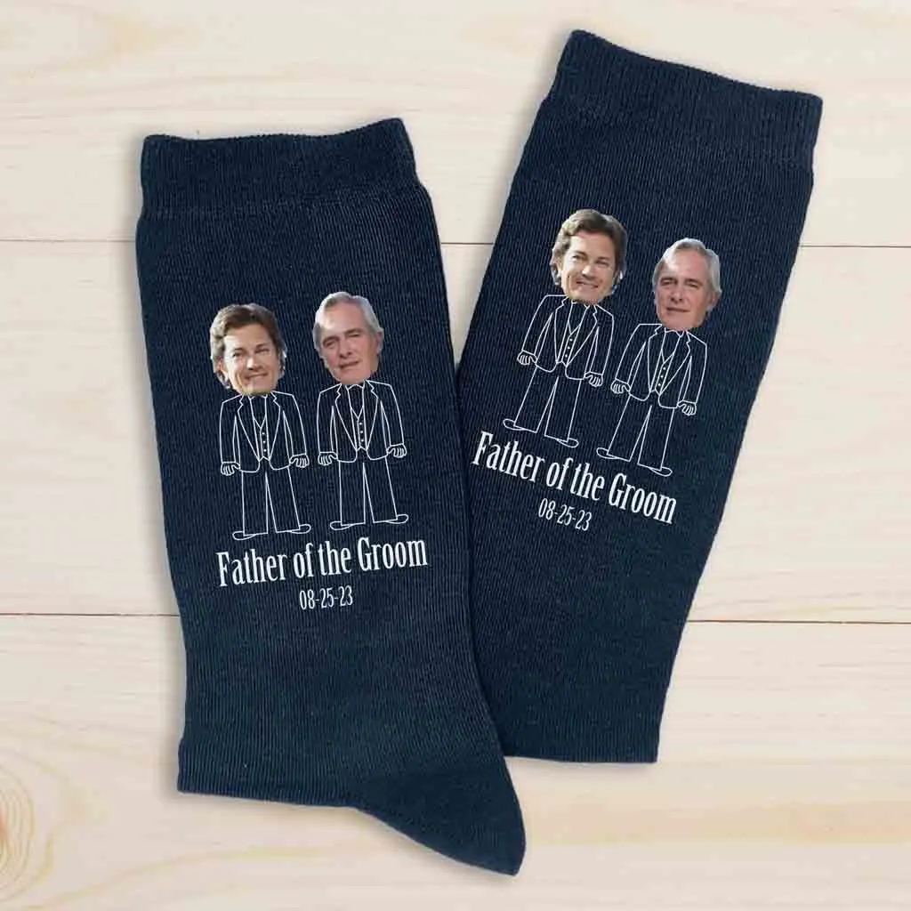 Custom Photo Father Of The Groom Wedding Socks