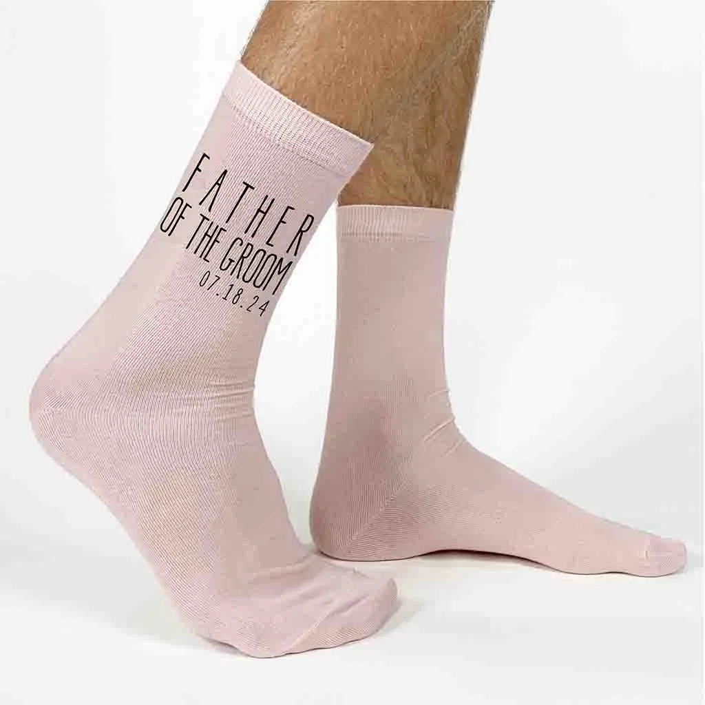 Customized Boho Style Wedding Socks for Father of the Groom