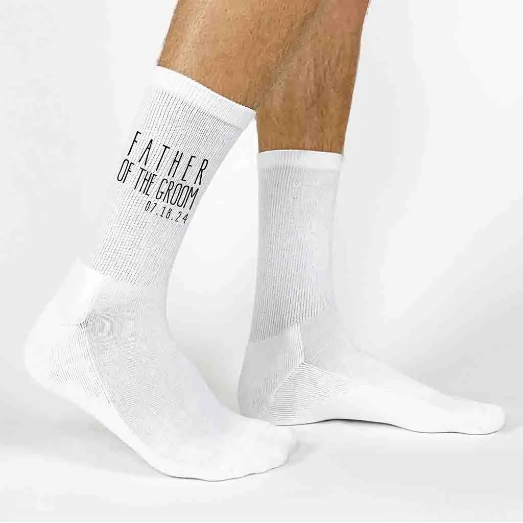 Customized Boho Style Wedding Socks for Father of the Groom