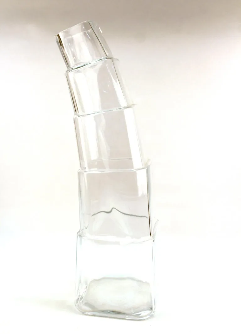 Denizli Modern Stacked Leaning Glass Vase