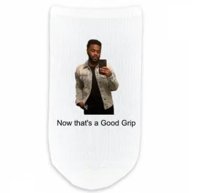 Design Your Own Custom Printed No Show Gripper Socks - Large