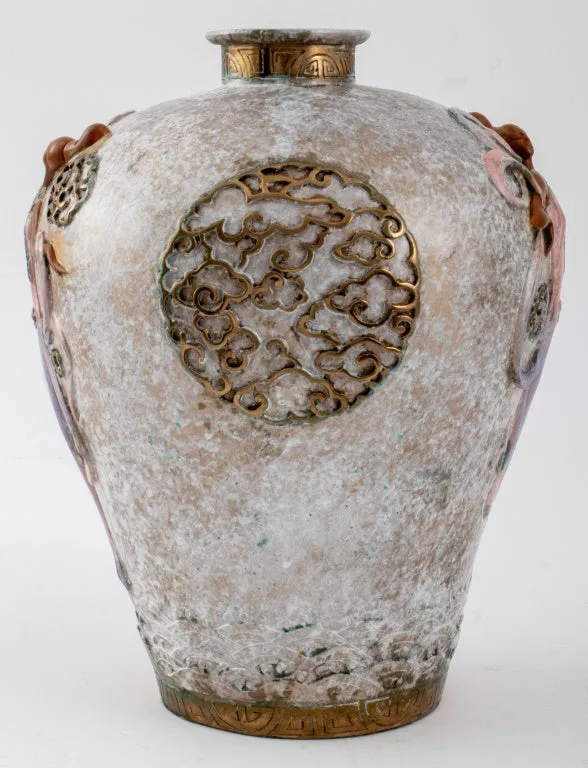 Erte "Oriental Mystery" Patinated Bronze Vase 1990