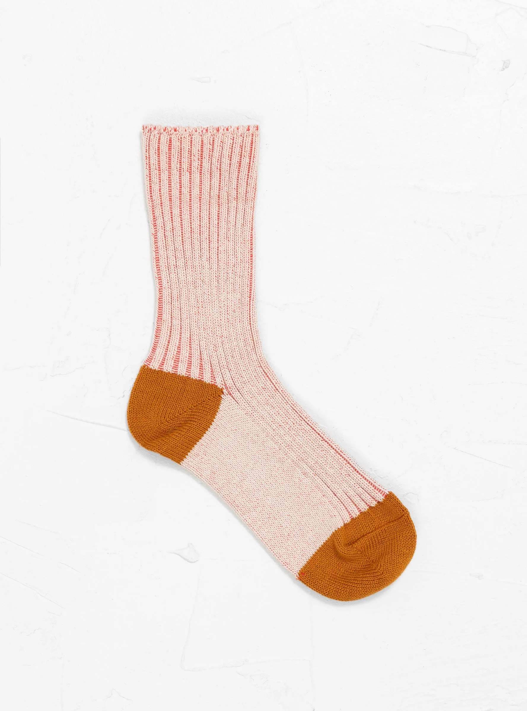 Faded Turncuff Crew Sock Terracotta