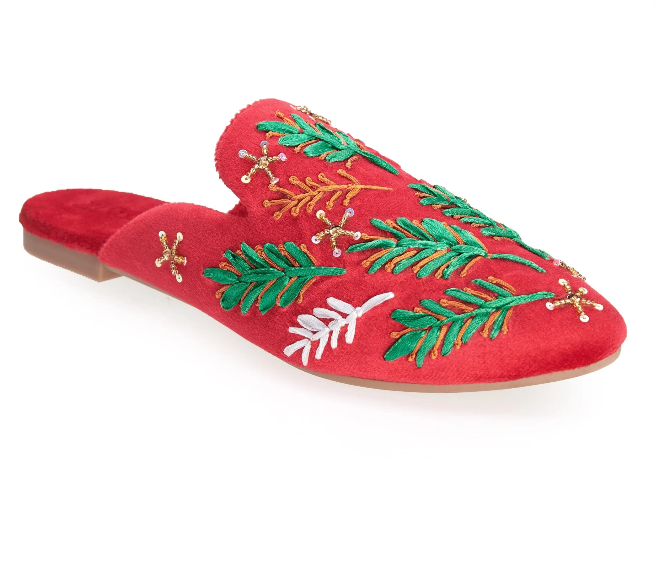 Festive Crimson Mules