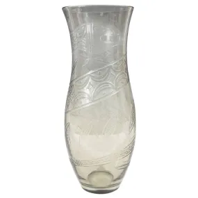 French Smoked Art Glass Vase with Snake Design