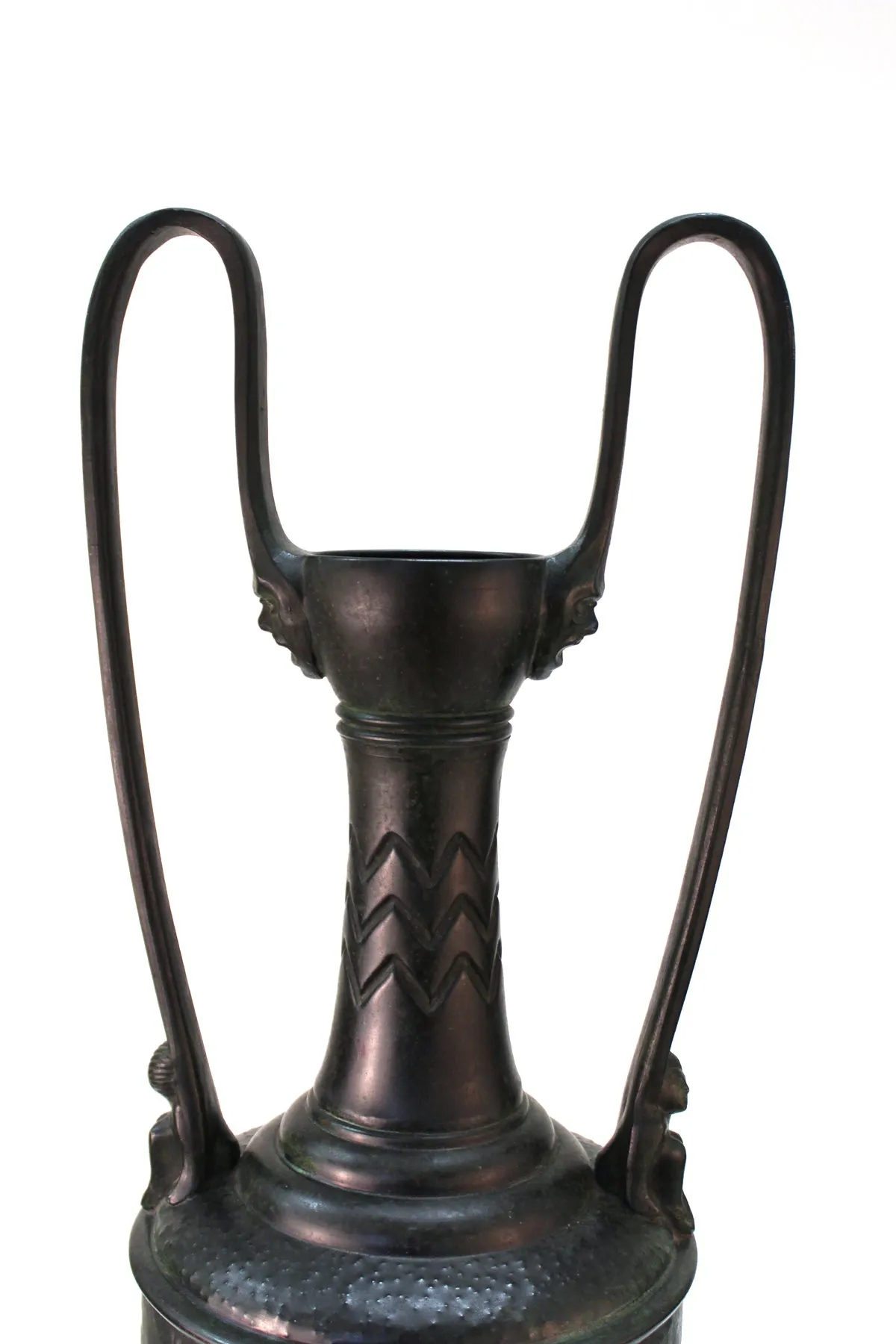 German Jugendstil Period Brass Repousse Amphora With bronze Detailing