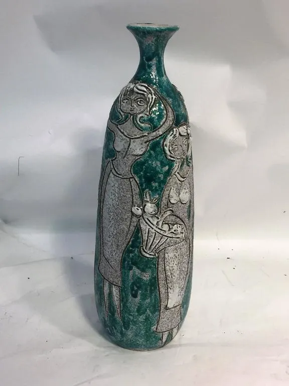 Italian Mid-Century Scavo Ceramic Vase