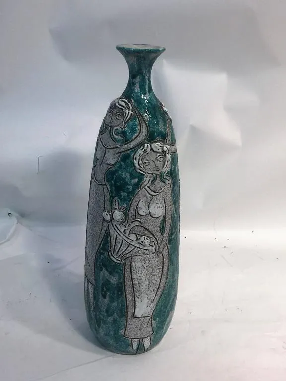 Italian Mid-Century Scavo Ceramic Vase