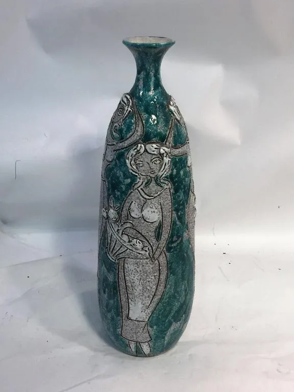 Italian Mid-Century Scavo Ceramic Vase