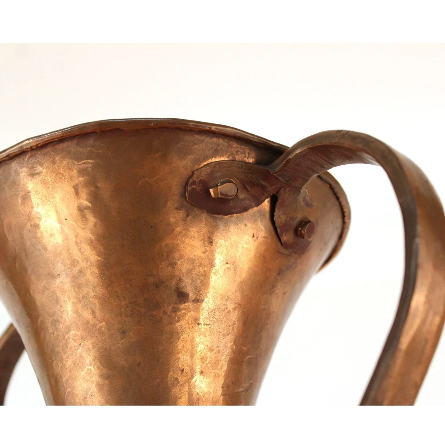 Italian Modernist Hammered Copper Vase