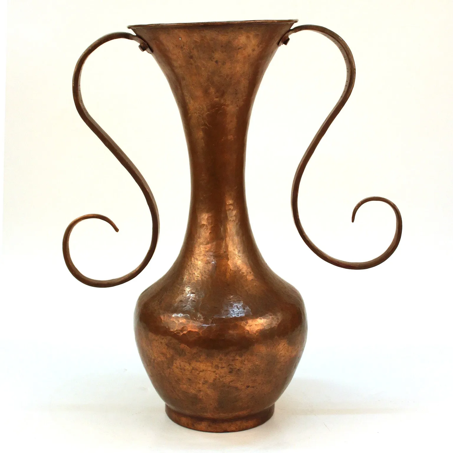 Italian Modernist Hammered Copper Vase