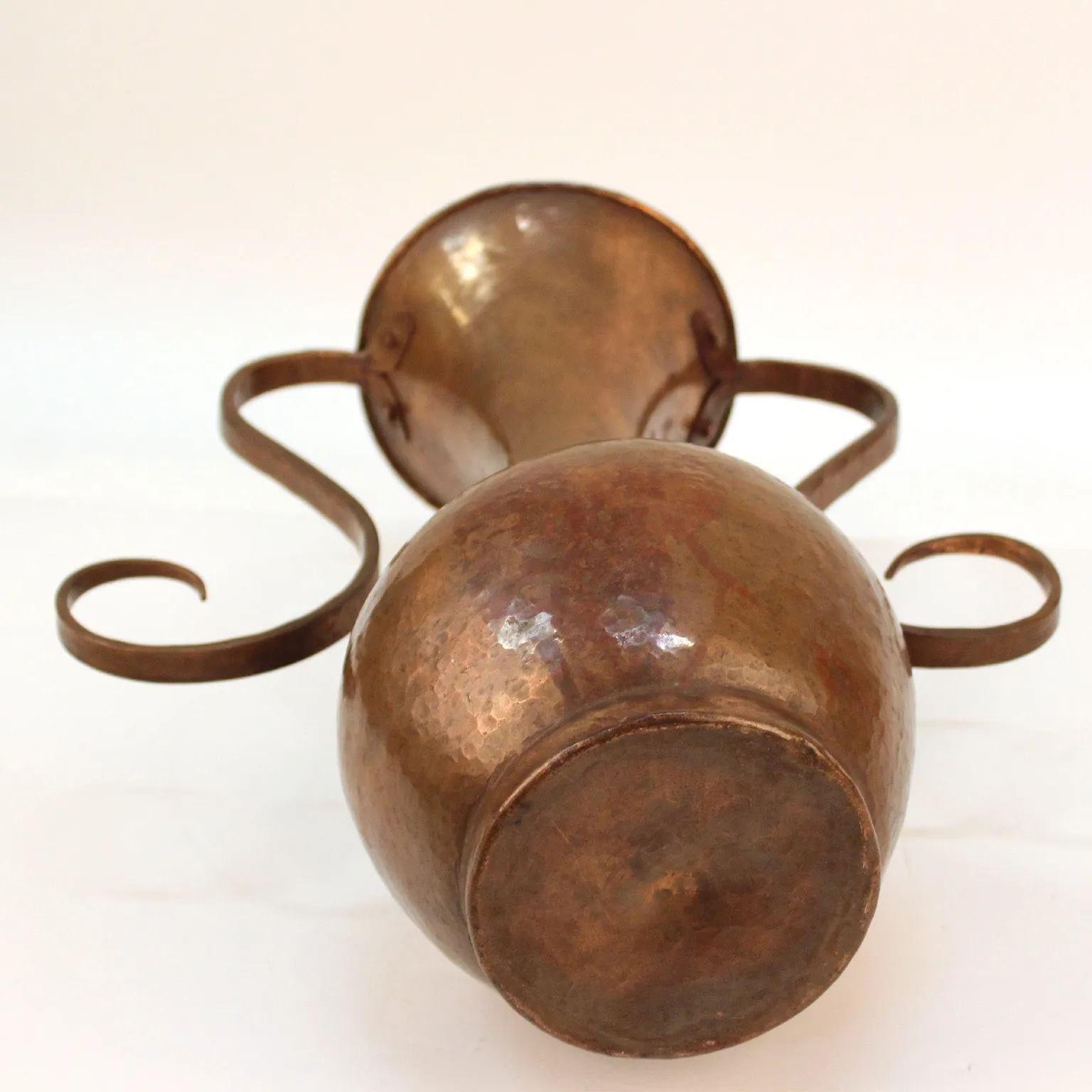 Italian Modernist Hammered Copper Vase