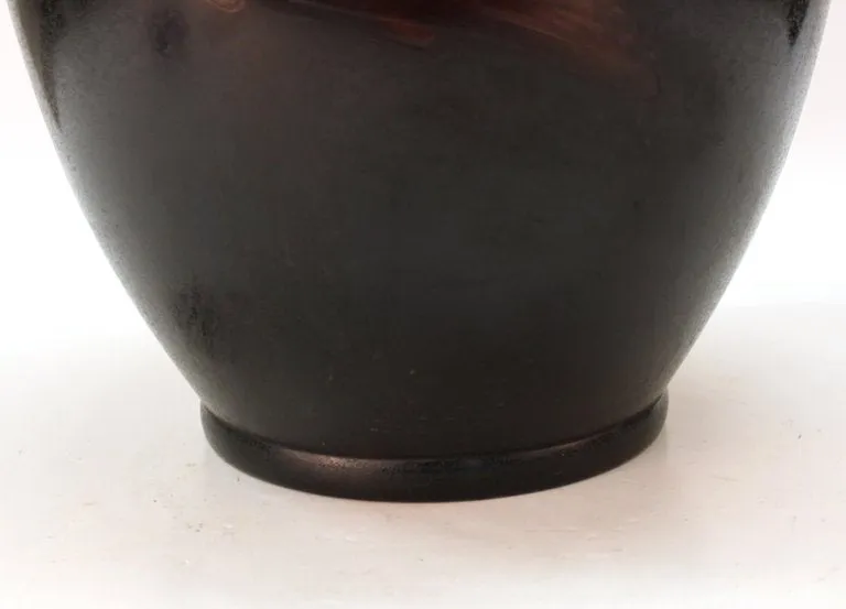 Japanese Art Deco Bronze Vase with Carp Motif