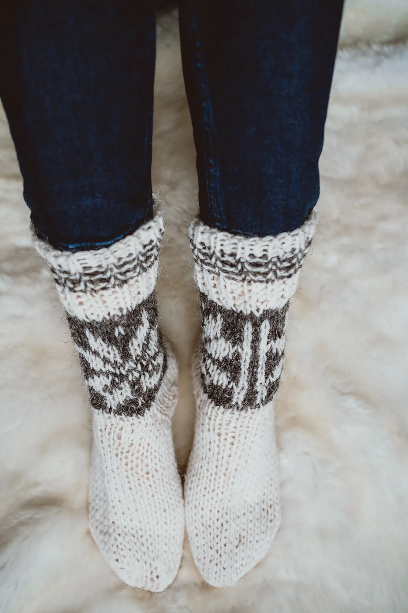 Knitted wool socks