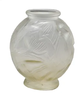 Lalique Art Deco Frosted Art Glass Vase