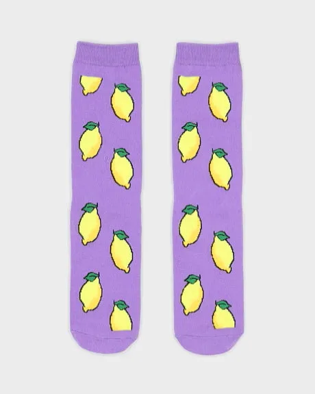 Lemons Purple Socks - One Size