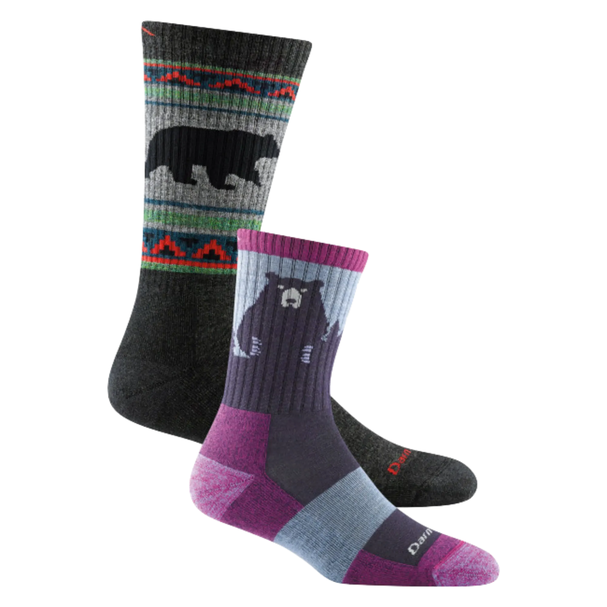 Men's and Women's Bear 2-Pack Hiking Socks