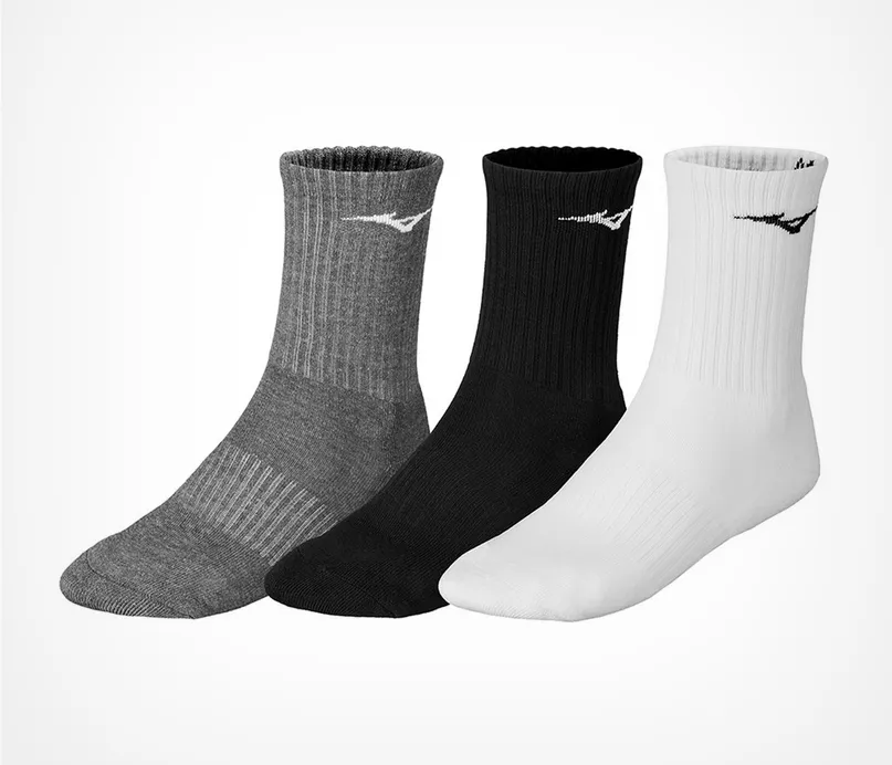 Mizuno Training socks for all sports pack of 3 32GX2505 99 white black gray