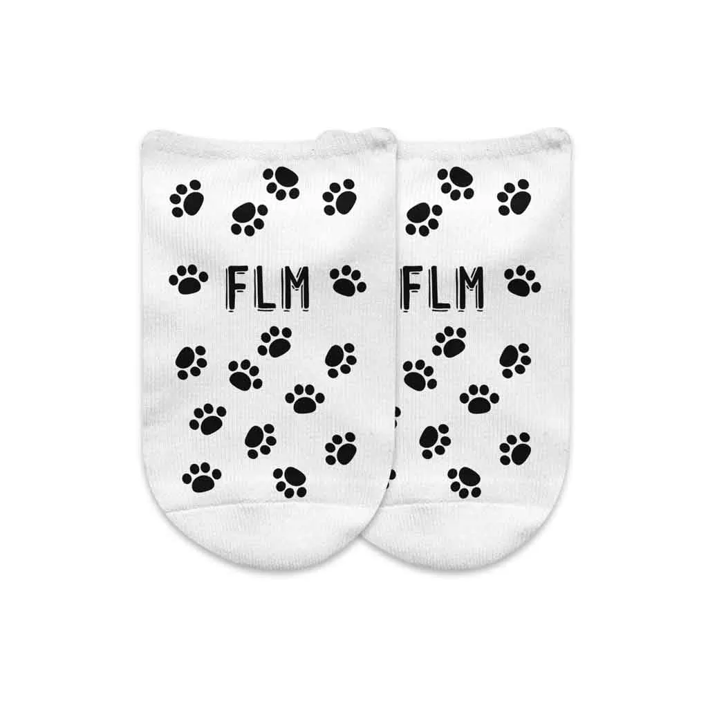 Monogrammed Socks with a Pet's Face and Paw Prints