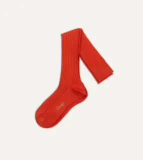 Orange Cotton Over-the-Calf Socks