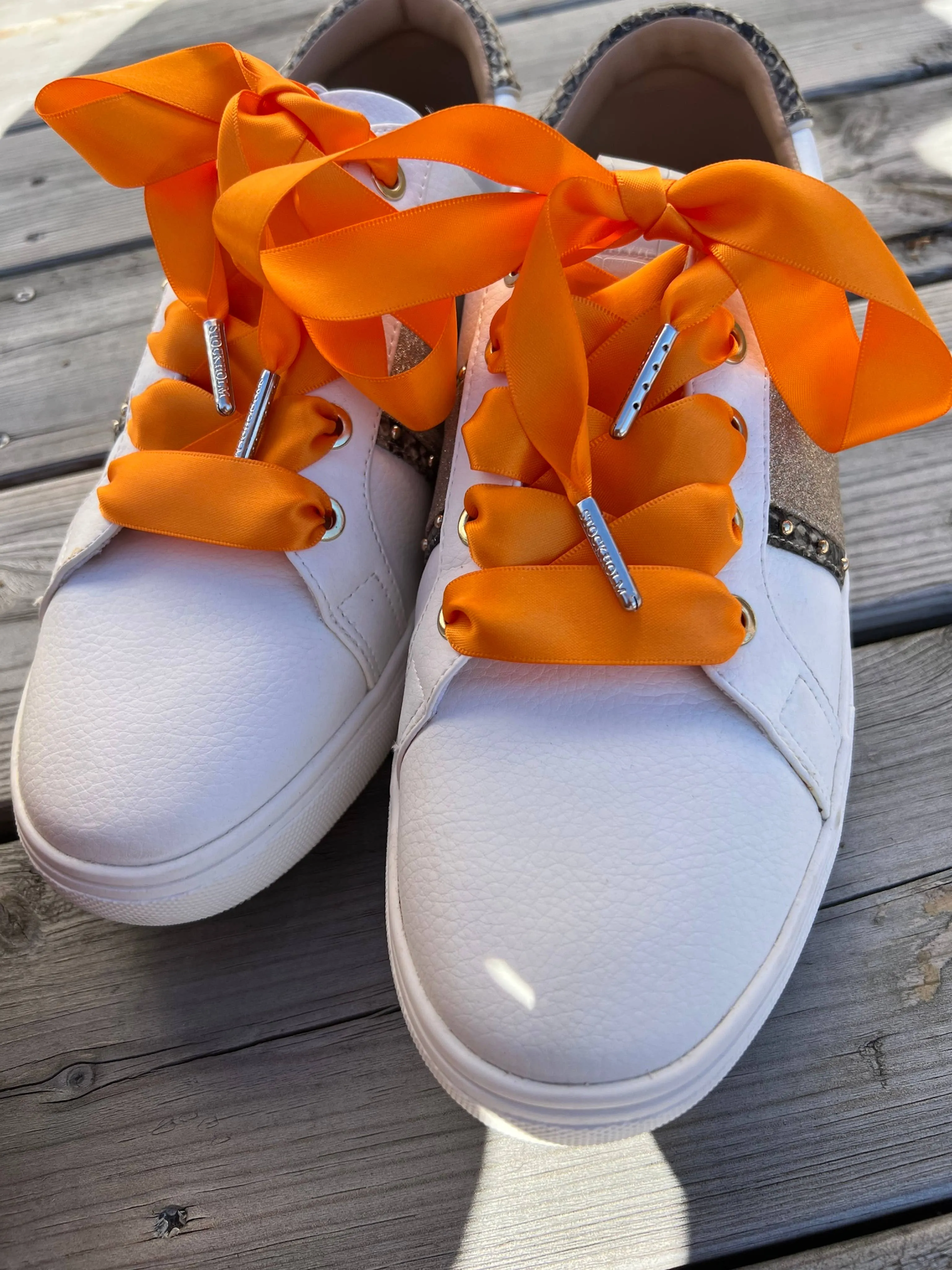 Orange Silk Shoelaces 39.4in