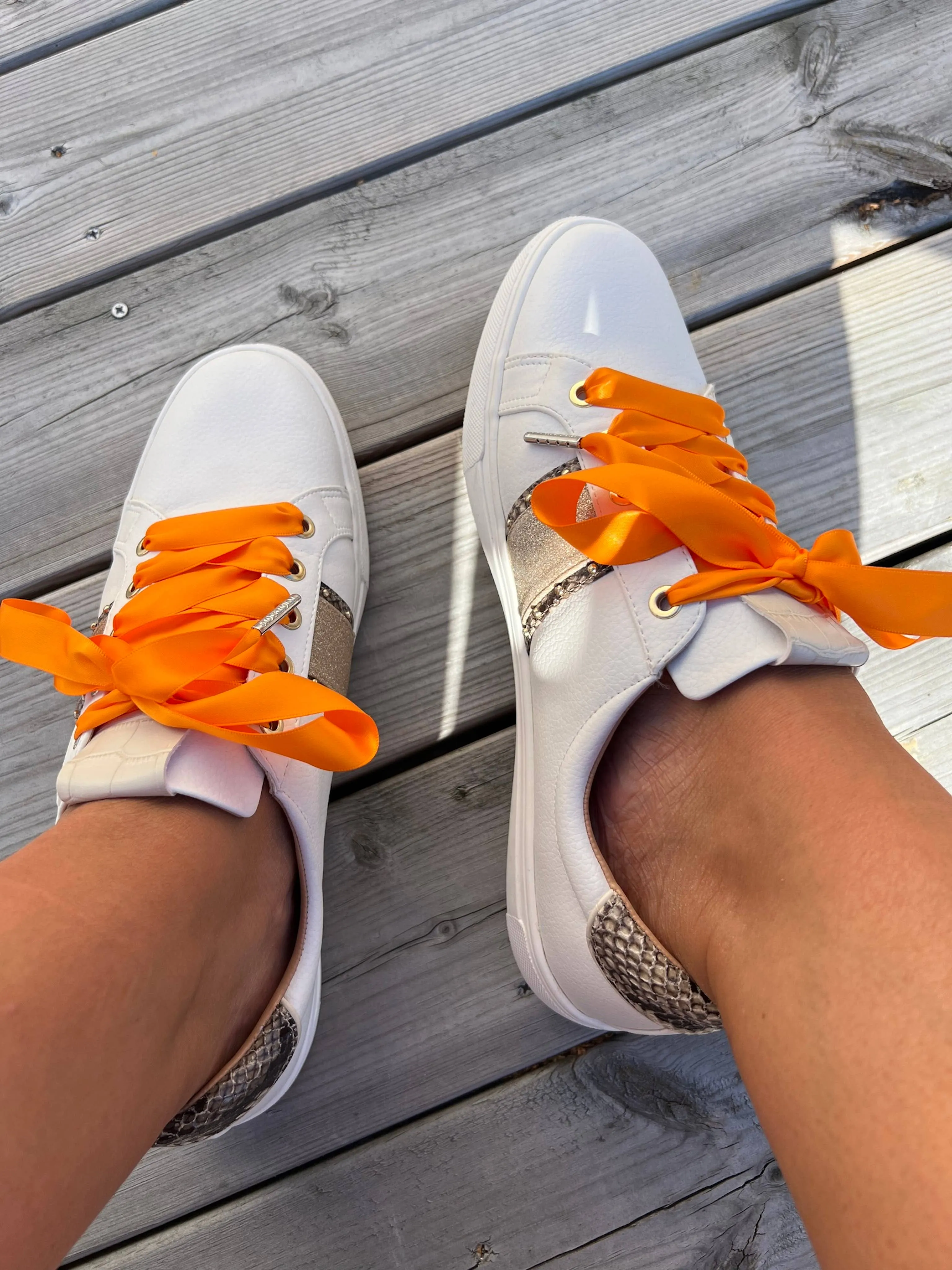 Orange Silk Shoelaces 39.4in