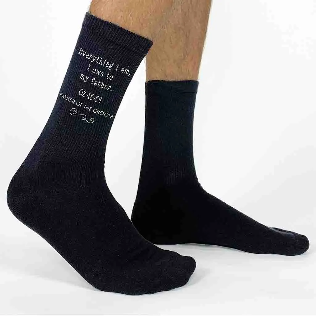 Personalized Wedding Socks with for the Father of the Groom