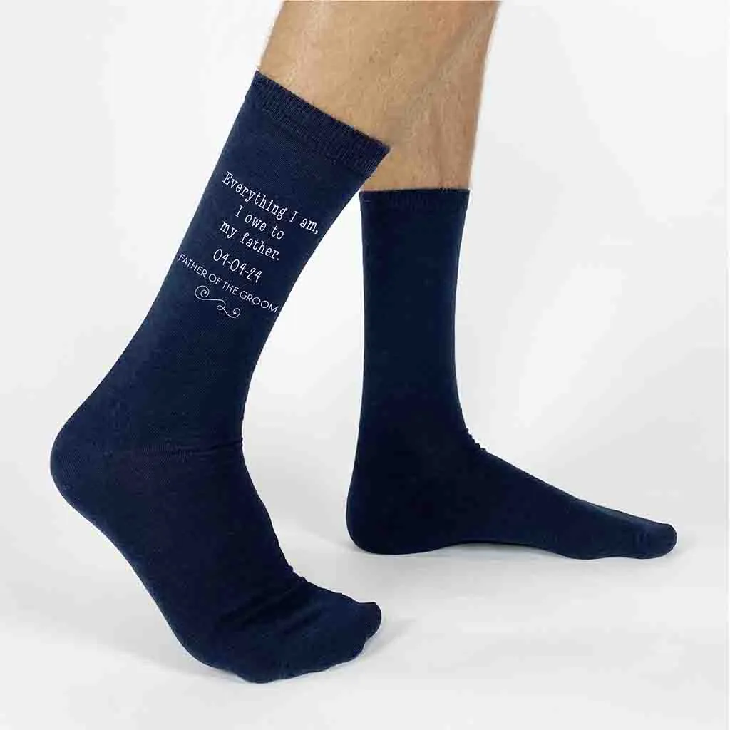 Personalized Wedding Socks with for the Father of the Groom